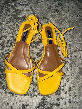 Margaux  The Wrap Sandal. Yellow Strappy Lace-Up Sandals.  NEW no box.